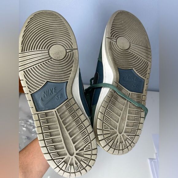 Nike SB Dunk Mid Pro Green 314383-304 vintage Retro 9.5 Suede black lava - Picture 6 of 9